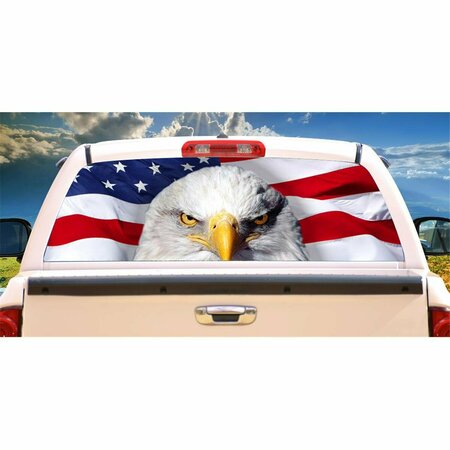 ENTRETENIMIENTO America Strong Rear Window Graphic Truck View Thru Vinyl Back Decal EN2678448